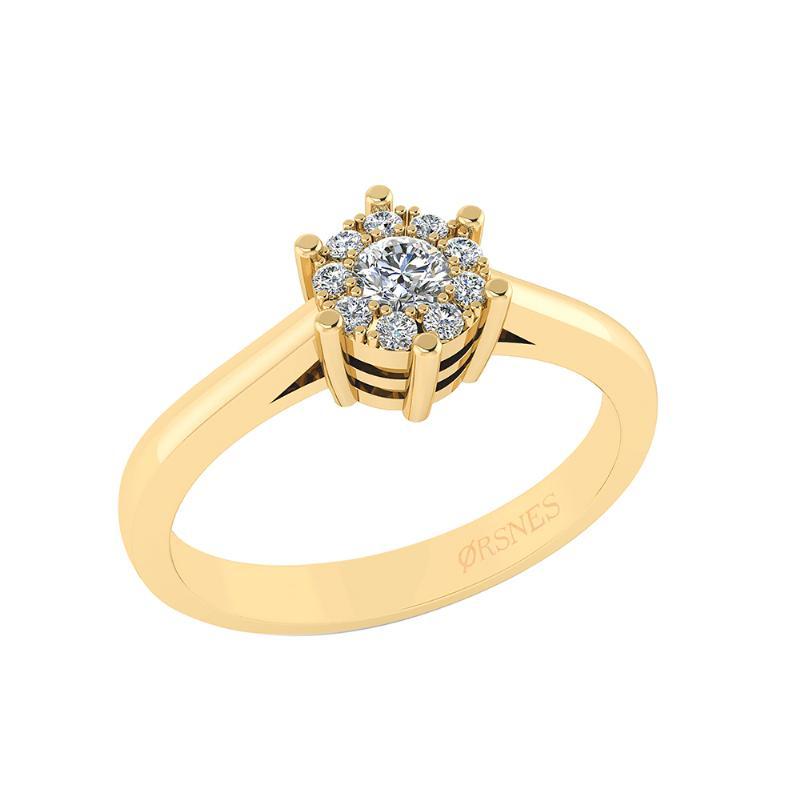 14 Karat Guld Ring Fra Henrik ørsnes Design Med Diamanter 018 Carat Wsi
