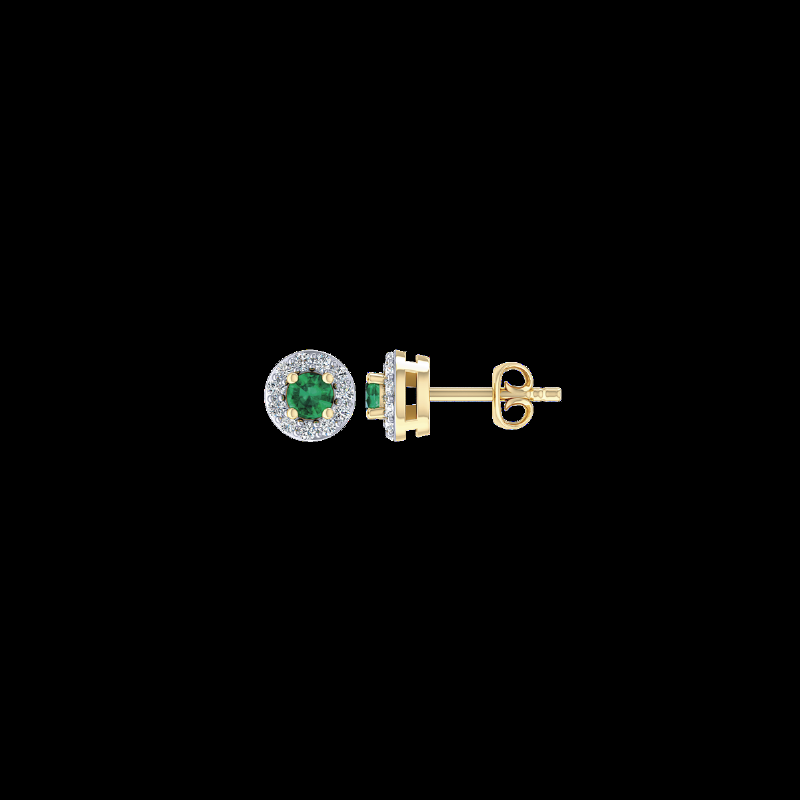 14 Karat Guld ørestikker Fra Støvring Design Med Smaragd Og Brillanter 011 Carat Wsi