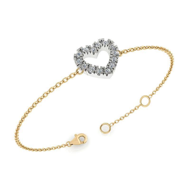 14 Karat Guld Armbånd Fra Henrik ørsnes Design Med Hvidguldsvedhæng Og Diamanter 024 Carat Wsi