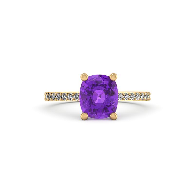 14 Karat Guld Ring Fra Henrik ørsnes Design Med Ametyst Og Diamanter 021 Carat Wsi