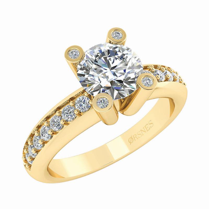 14 Karat Guld Ring Fra Henrik ørsnes Design Med Brillanter 130 Carat Wsi