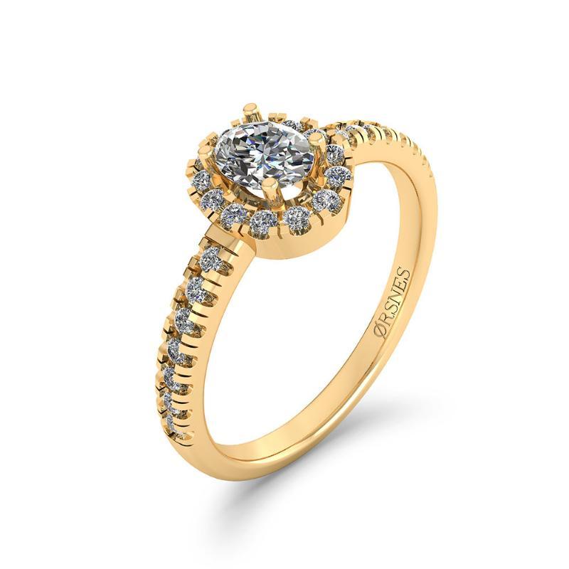 14 Karat Guld Ring Fra Henrik ørsnes Design Med Diamanter 051 Carat Wsi