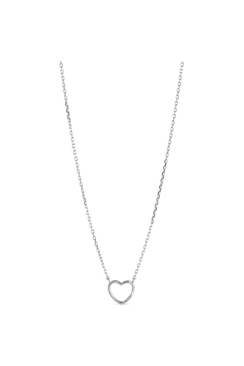 ?ø Enamel - Halskæde - Necklace Organic Heart - Silver