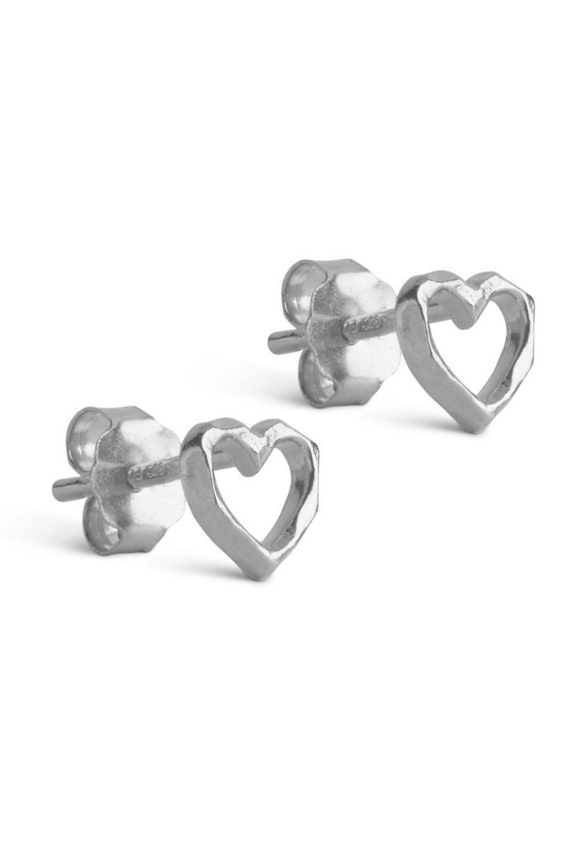 ?ø Enamel - øreringe - Studs Organic Heart - Silver