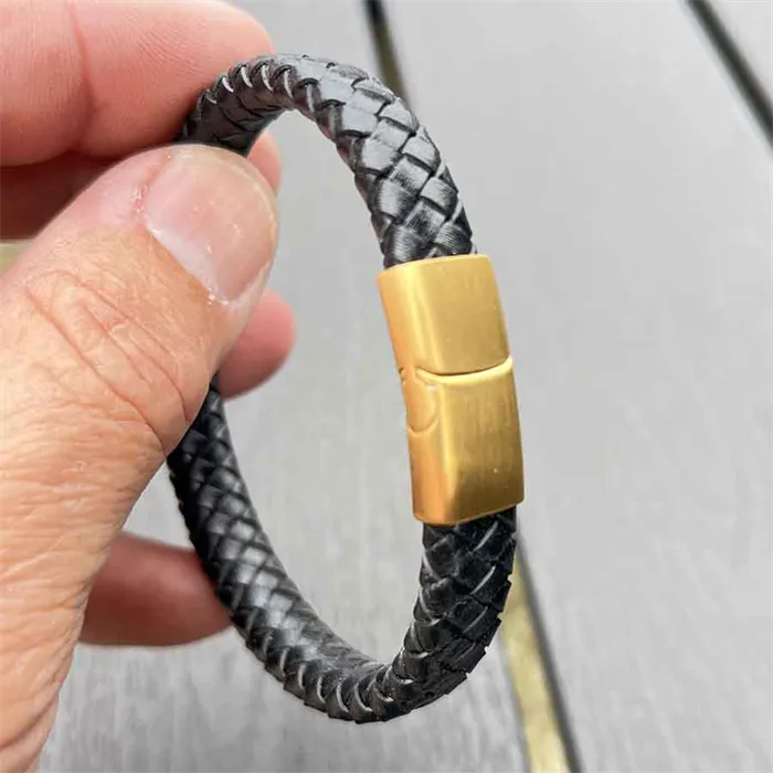 Mini Major Armbånd Fiberlæder Med Guldlås