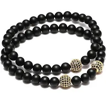 2 Perlearmbånd Onyx