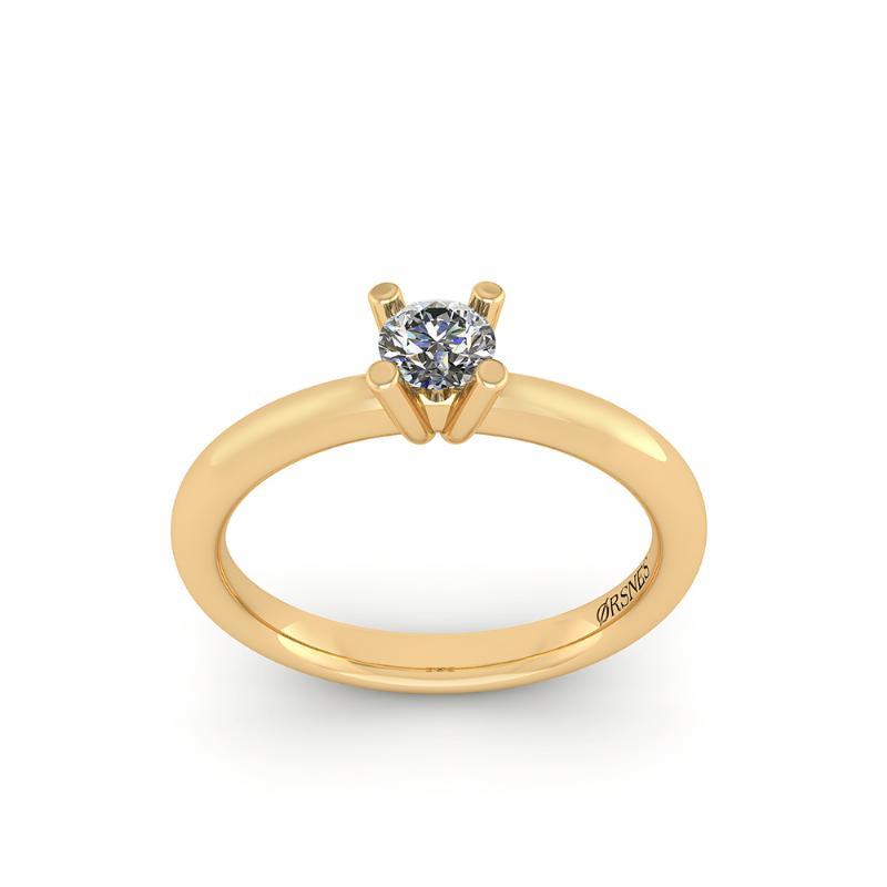 14 Karat Guld Ring Fra Henrik ørsnes Design Med Brillant 010 Carat Wvvs